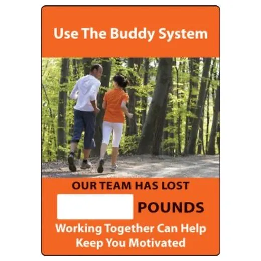 Accuform MSR828PL 20"" x 14"" WorkHealthy Write-A-Day ScoreBoard: Use The Buddy System - Our Team Has Lost _ Pounds