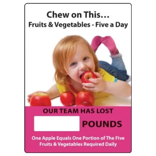 Accuform MSR830PL 20"" x 14"" WorkHealthy Write-A-Day ScoreBoard: Chew on This - Fruits and Vegetables