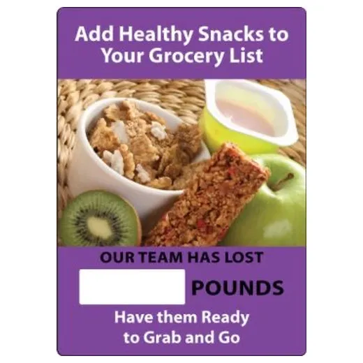 Accuform MSR834PL 20"" x 14"" WorkHealthy Write-A-Day ScoreBoard: Add Healthy Snacks to Your Grocery List - Our Team Has Lost _ Pounds