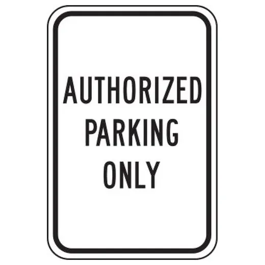 Accuform MVHR453VP 18"" x 12"" Safety Sign: Authorized Parking Only Plastic