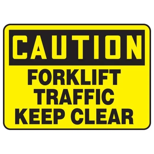 Accuform MVHR695XV 7"" x 10"" OSHA Caution Safety Sign: Forklift Traffic - Keep Clear