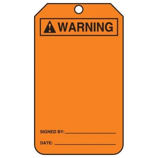 Safety Tags, BLANK TAGS, 5.75in x 3.25in, RP-Plastic, 25PK