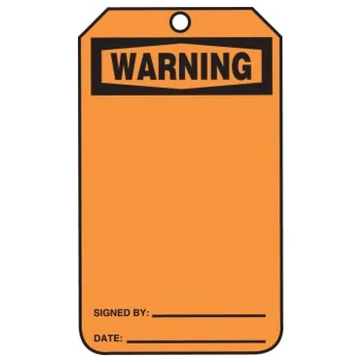 Accuform MWGT205LTP HS-Laminate OSHA Warning Safety Tag: Blank