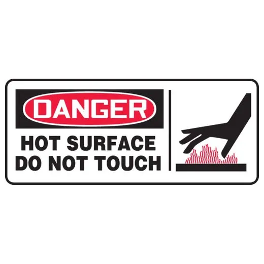 Accuform MWLD021XP 7"" x 17"" Accu-Shield OSHA Safety Sign: Hot Surface - Do Not Touch