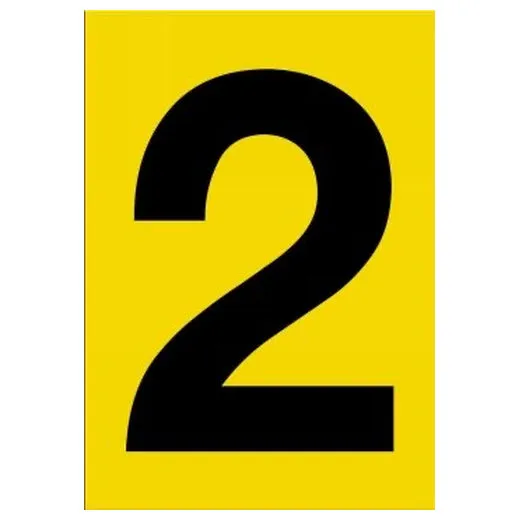 Accuform NCC1072BKYL 20"" x 14"" Really Big Character Sign Black/Yellow Number 2