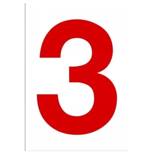 Accuform NCC1073RDWT 20"" x 14"" Really Big Character Sign Red/White Number 3