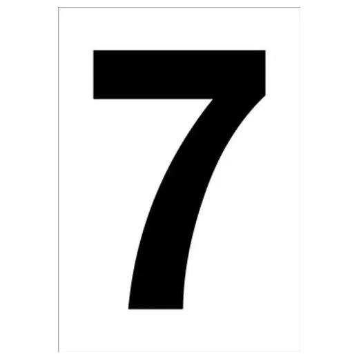 Accuform NCC2087BKWT 20"" x 14"" Really Big Character Sign Number 7 Black/White Double-Face