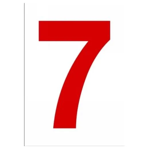 Accuform NCC2087RDWT 20"" x 14"" Really Big Character Sign Number 7 Red/White Double-Face