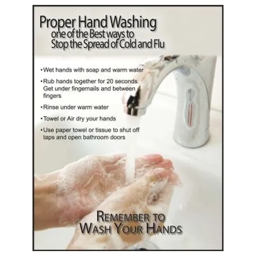 Accuform P4850 22"" x 17"" Safety Poster: Proper Hand Washing