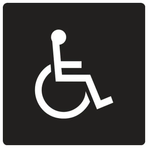 Accuform PAD931BK 8"" x 8"" ADA Braille Tactile Sign: Symbol Only Black