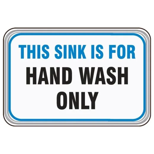 Accuform PAR519 6"" x 9"" Deco-Shield Sign: This Sink Is for Hand Wash Only