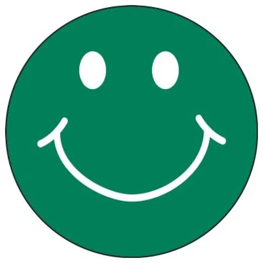 Accuform PBL101GN 1"" Ultra-Cling Ultra-Cling Smile Circle Face