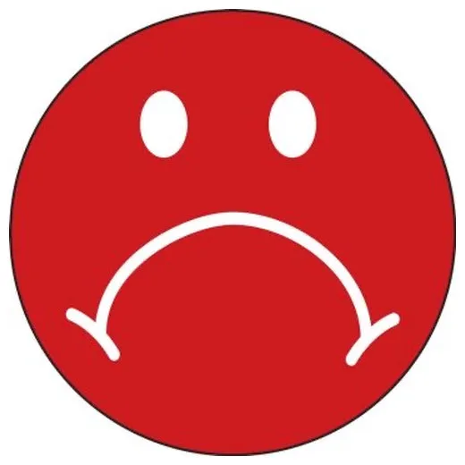 Accuform PBL101RD 1"" Ultra-Cling Ultra-Cling Unhappy Circle Face