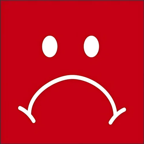 Accuform PBL102RD 1"" Square UltraCling Color Red Unhappy Faces Marking Dots, Pack of 10 pcs