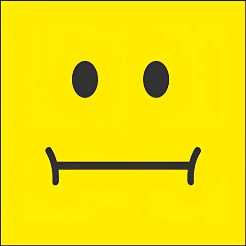 Accuform PBL102YL 1"" Square UltraCling Color Yellow Neutral Faces Marking Dots, Pack of 10 pcs