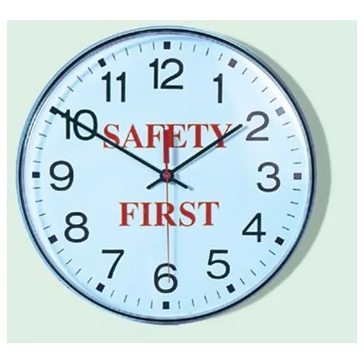 Accuform PCM212 Safety Message Wall Clock: Safety First