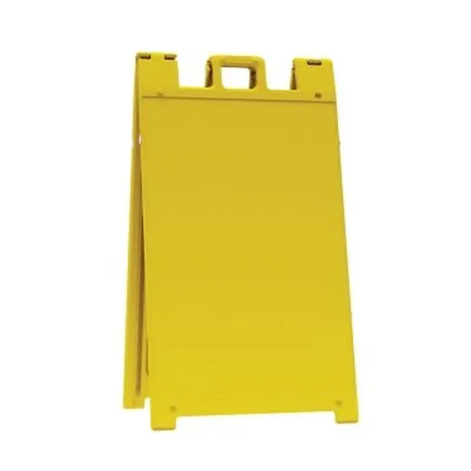 Accuform PFH210YL 20"" x 12"" Fold-Up Barricade Sign: Blank Yellow