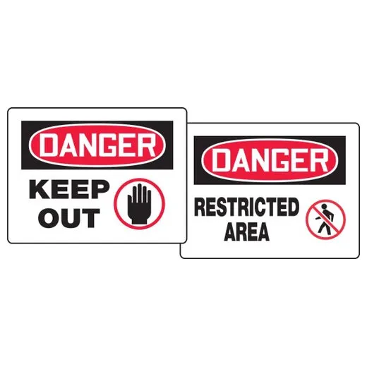 Accuform PFK112 18"" x 24"" OSHA Danger Quik Sign Fold-Up: Keep Out / Restricted Area