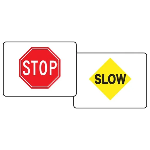 Accuform PFK501 18"" x 24"" Quik Sign Fold-Up: Stop / Slow