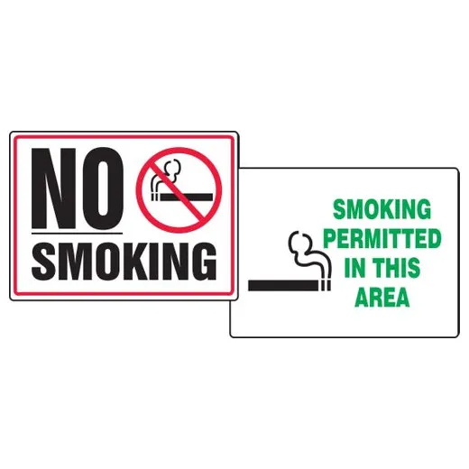 Accuform PFK508 Quik Sign Fold-Ups: No Smoking / Smoking Permitted in This Area