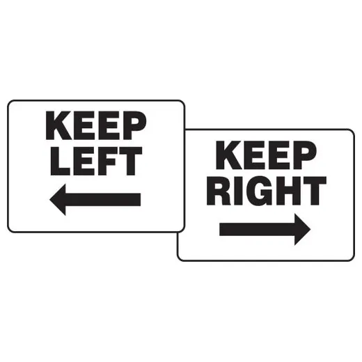 Accuform PFK519 18"" x 24"" Quik Sign Fold-Up: Keep Left / Keep Right