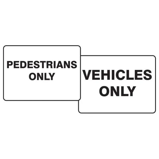 Accuform PFK524 18"" x 24"" Quik Sign Fold-Up: Pedestrians Only / Vehicles Only