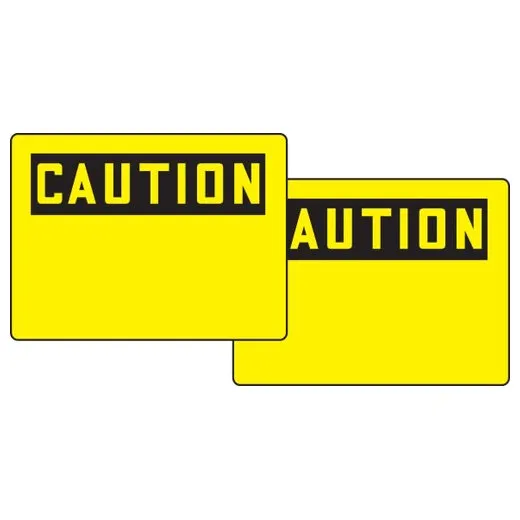 Accuform PFK606 OSHA Caution Quik Sign Fold-Up: Blank