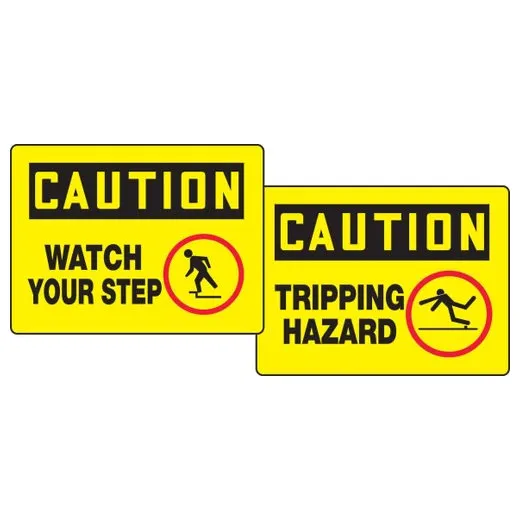 Accuform PFK627 OSHA Caution Quik Sign Fold-Up: Watch Your Step / Tripping Hazard