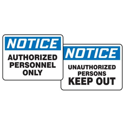 Accuform PFK800 18"" x 24"" OSHA Notice Quik Sign Fold-Up: Authorized Personnel Only / Unauthorized Persons Keep Out