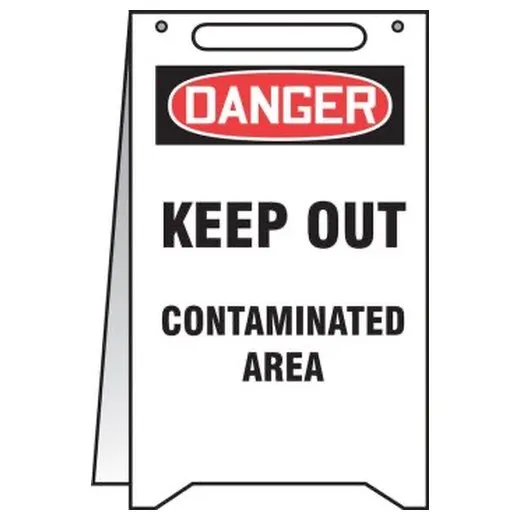 Accuform PFR161 20"" x 12"" Fold-Up OSHA Danger Safety Sign: Keep Out Contaminated Area