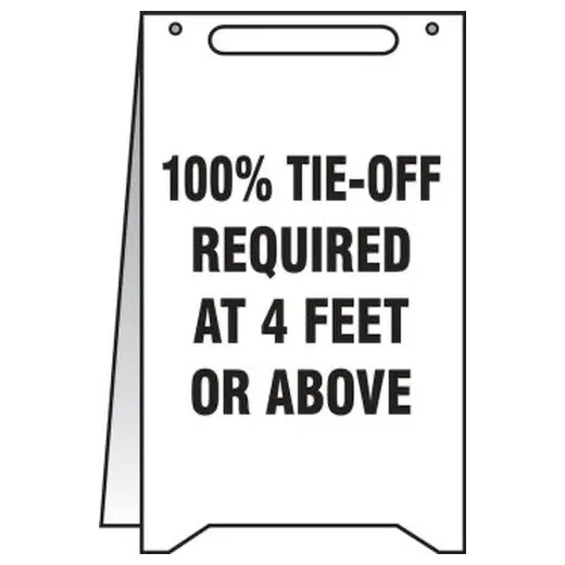 Accuform PFR221 20"" x 12"" Fold-Up: 100% Tie-Off Required at 4-ft or Above