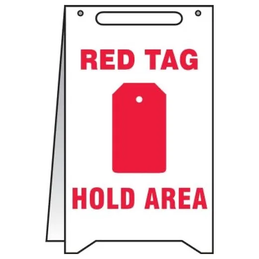 Accuform PFR501 20"" x 12"" Fold-Ups: Red Tag Holding Area
