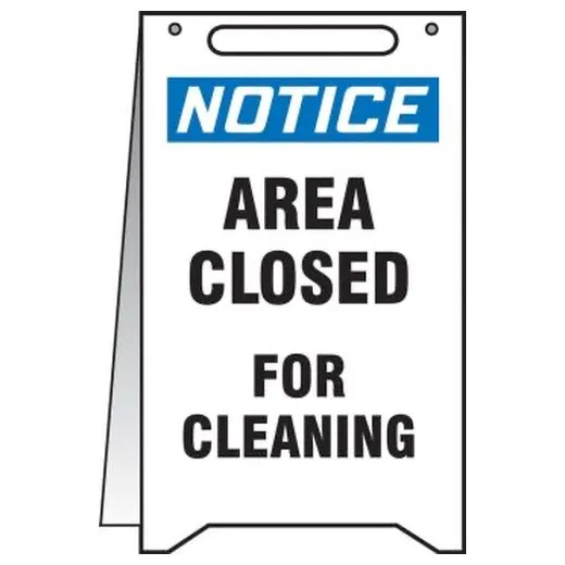 Accuform PFR830 20"" x 12"" Fold-Ups OSHA Notice Safety Sign: Area Closed for Cleaning