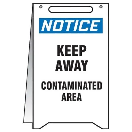 Accuform PFR834 20"" x 12"" Fold-Ups OSHA Notice Safety Sign: Keep Away Contaminated Area