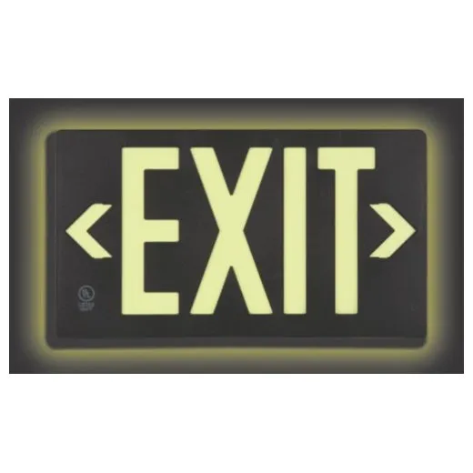 Accuform PLW412RD 8-3/4"" x 15 1/2""x 3/4"" Ultra-Glow Safety Sign: Exit (Plastic Case) Red Plastic