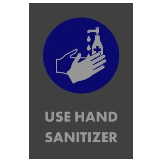 Accuform PMM100CH 5-ft x 3-ft NoTrax Message Mat: Use Hand Sanitizer Charcoal