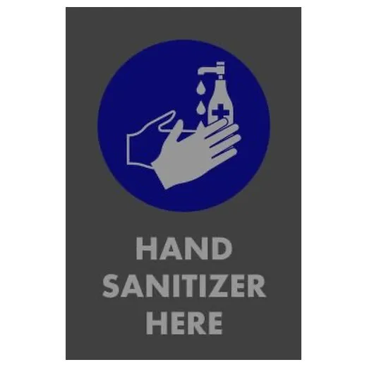 Accuform PMM101CH 5-ft x 3-ft NoTrax Message Mat: Hand Sanitizer Here Charcoal