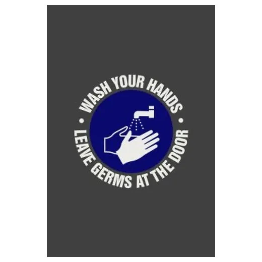 Accuform PMM102CH 5-ft x 3-ft NoTrax Message Mat: Wash Your Hands Leave Germs at The Door Charcoal
