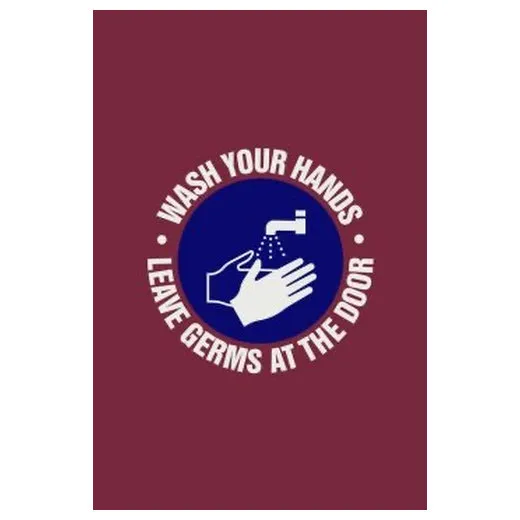 Accuform PMM102RD 5-ft x 3-ft NoTrax Message Mat: Wash Your Hands Leave Germs at The Door Red