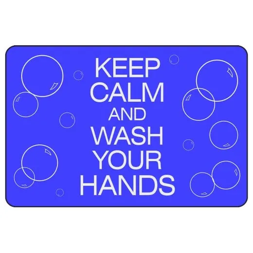 Accuform PMM104BU 3-ft x 5-ft NoTrax Message Mat: Keep Calm and Wash Your Hands