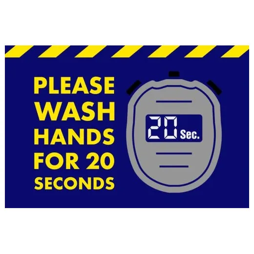 Accuform PMM106BU 3-ft x 5-ft NoTrax Message Mat: Please Wash Hands for 20 Sec Blue