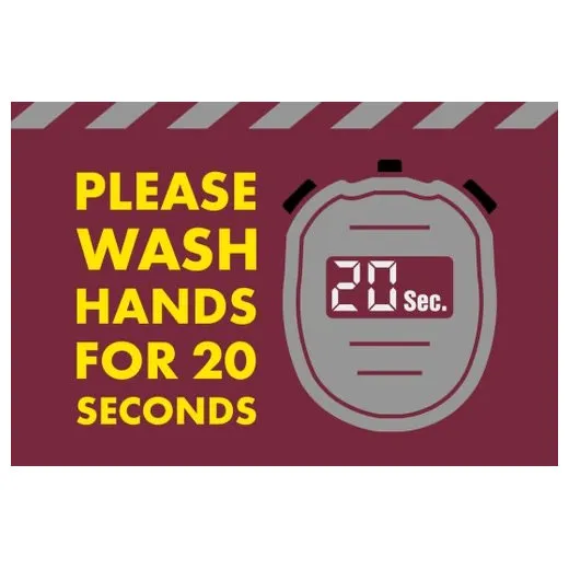 Accuform PMM106RD 3-ft x 5-ft NoTrax Message Mat: Please Wash Hands for 20 Sec Red
