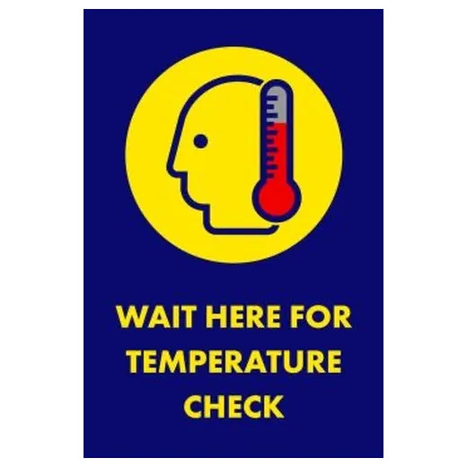 Accuform PMM108BU 5-ft x 3-ft NoTrax Message Mat: Wait Here for Temperature Check Blue