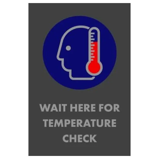 Accuform PMM108CH 5-ft x 3-ft NoTrax Message Mat: Wait Here for Temperature Check Charcoal