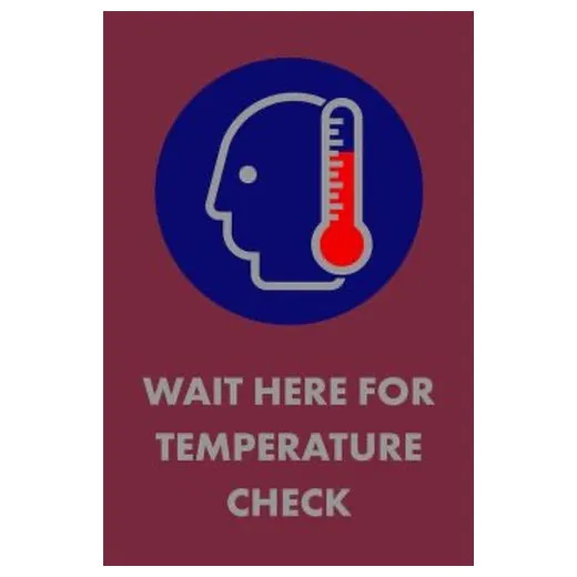 Accuform PMM108RD 5-ft x 3-ft NoTrax Message Mat: Wait Here for Temperature Check Red