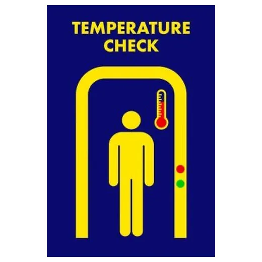 Accuform PMM109BU 5-ft x 3-ft NoTrax Message Mat: Temperature Check Blue