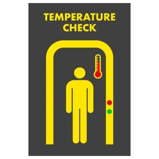 Accuform PMM109CH 5-ft x 3-ft NoTrax Message Mat: Temperature Check Charcoal