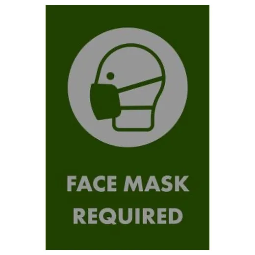 Accuform PMM120CH 5-ft x 3-ft NoTrax Message Mat: Face Mask Required Charcoal