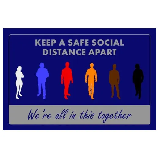 Accuform PMM122BU 3-ft x 5-ft NoTrax Message Mat: Keep a Safe Social Distance Apart We're All in This Together Blue