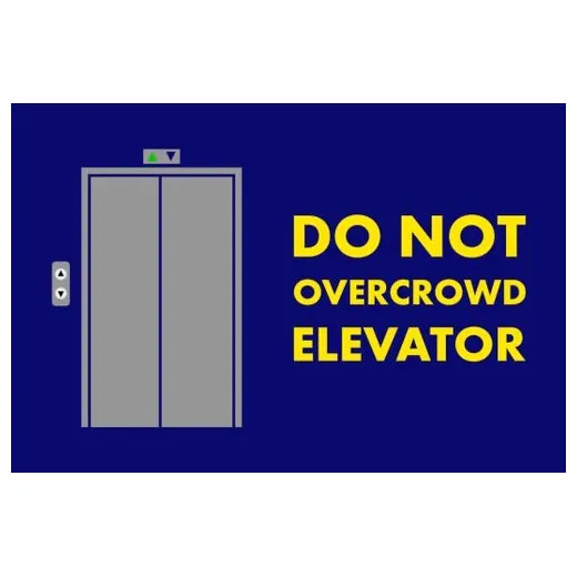 Accuform PMM127BU 3-ft x 5-ft NoTrax Message Mat: Do Not Overcrowd Elevator Blue